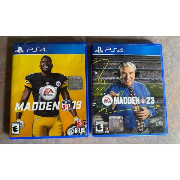 Set of 2 PS4 Games Football Madden 19 & 23 Pre-owned NFL - Picture 1 of 7